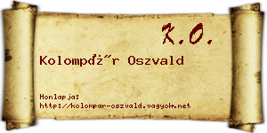 Kolompár Oszvald névjegykártya